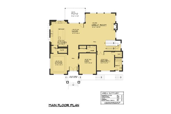 Floor Plan - Main Floor for European House Plan #1066-74 - 5 bed, 4.5 bath
