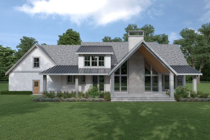 House Blueprint - Exterior - Rear Elevation for Cottage House Plan #1070-72 - 3 bed, 3 bath