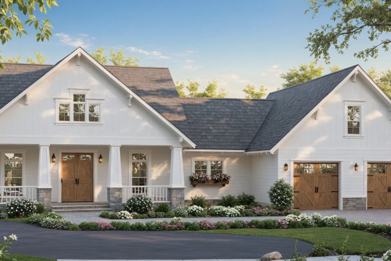House Blueprint - Farmhouse Exterior - Front Elevation Plan #21-541