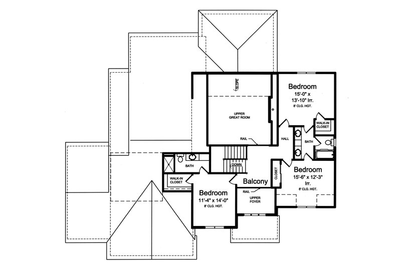 Architectural House Design - Floor Plan - Upper Floor for Traditional House Plan #46-887 - 3 bed, 2.5 bath