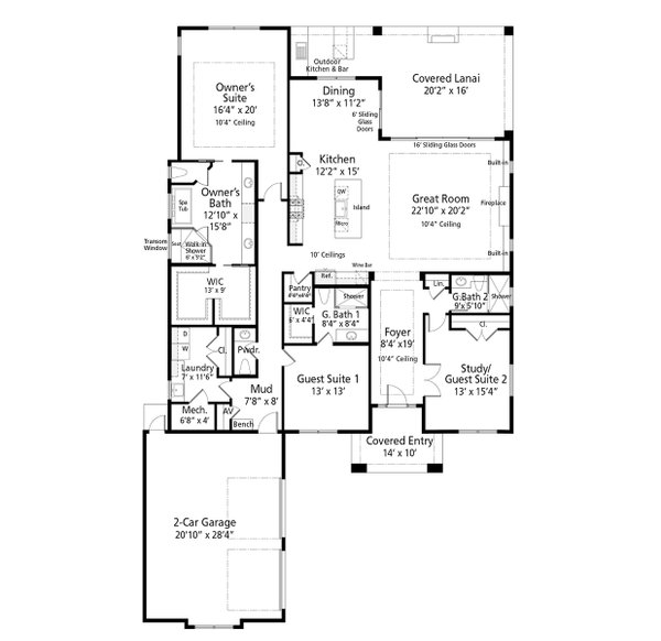 Craftsman Floor Plan - Main Floor Plan #938-135