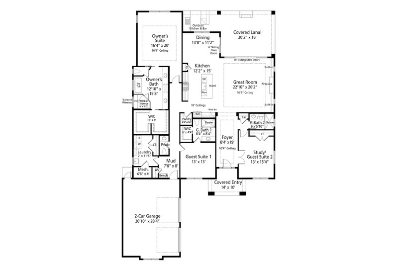 Dream House Plan - Floor Plan - Main Floor for Craftsman House Plan #938-135 - 3 bed, 3.5 bath