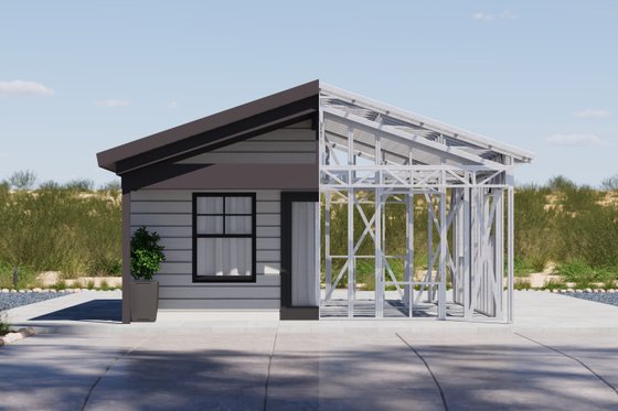 Exterior - Front Elevation 6 for Ranch House Plan #1106-129 - 1 bed, 1 bath