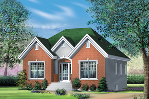 Country Exterior - Front Elevation Plan #25-4455