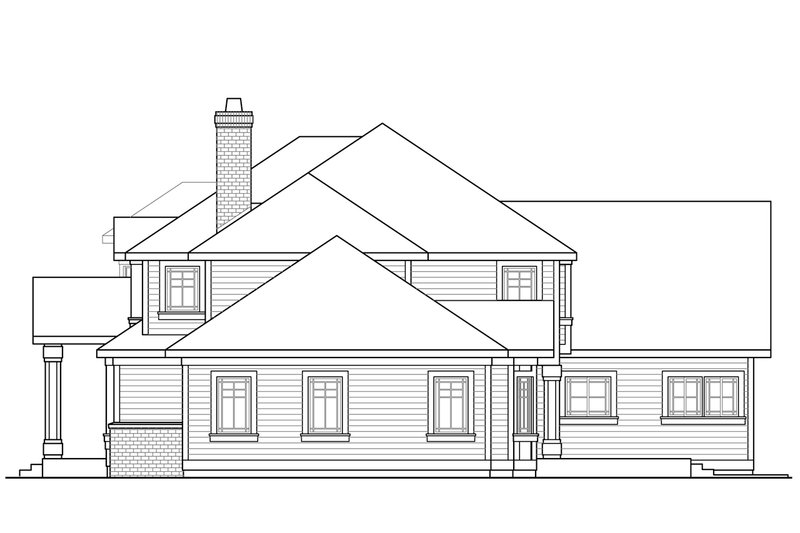 House Blueprint - Exterior - Other Elevation 1 for Traditional House Plan #124-1008 - 4 bed, 3.2 bath