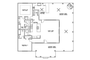 Floor Plan - Main Floor for Southern House Plan #8-262 - 2 bed, 2.5 bath
