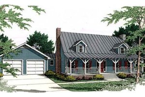 Country Exterior - Front Elevation Plan #406-229