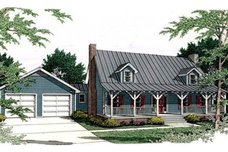 Country Style House Plan - 3 Beds 2.5 Baths 2132 Sq/Ft Plan #406-229