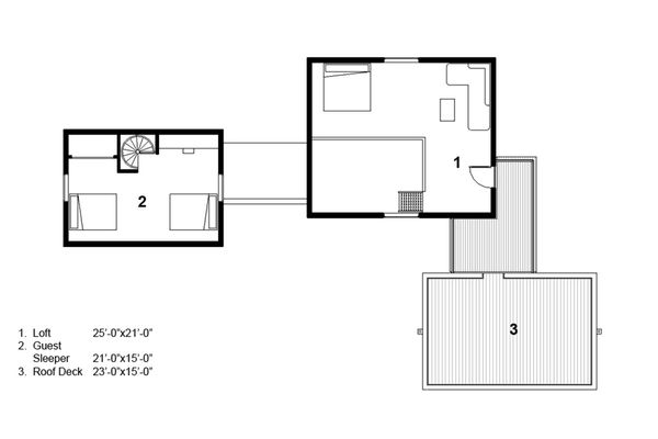 Modern Floor Plan - Upper Floor Plan #497-56