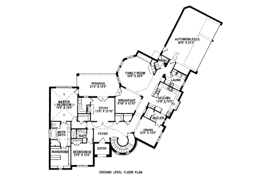 Floor Plan - Main Floor for European House Plan #141-333 - 4 bed, 4.5 bath