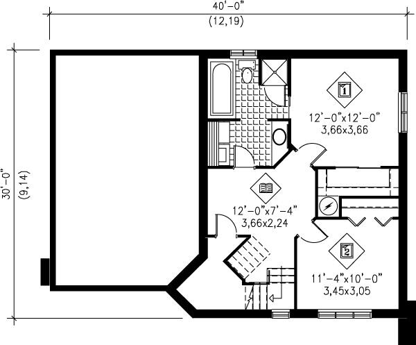 Floor Plan - Lower Floor Plan #25-3051