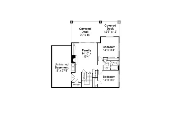 Floor Plan - Lower Floor for Contemporary House Plan #124-1116 - 4 bed, 3 bath