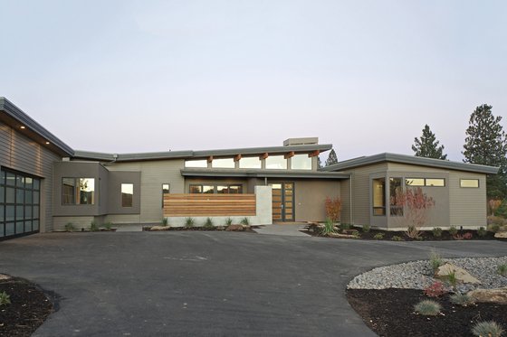 Exterior - Front Elevation 7 for Modern House Plan #892-14 - 3 bed, 3.5 bath