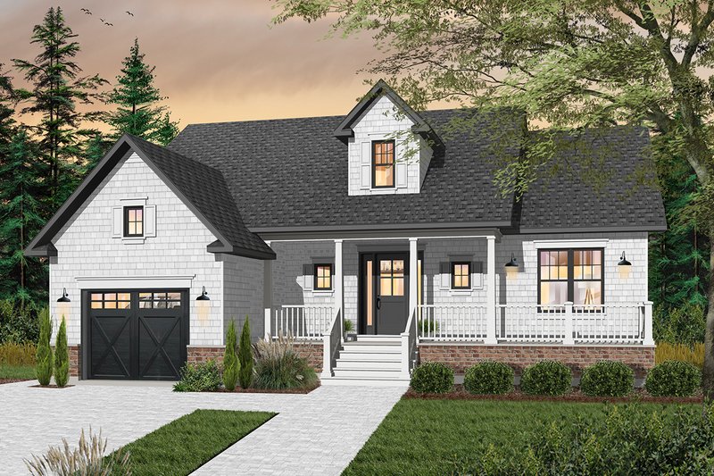 Dream House Plan - Exterior - Front Elevation 3 for Cottage House Plan #23-2282 - 2 bed, 1 bath