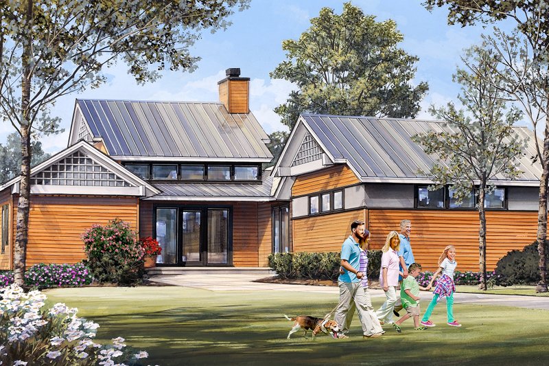 House Blueprint - Craftsman Exterior - Front Elevation Plan #137-406