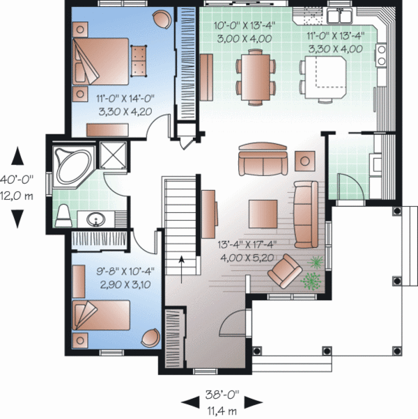 House Blueprint - Country Floor Plan - Main Floor Plan #23-2203