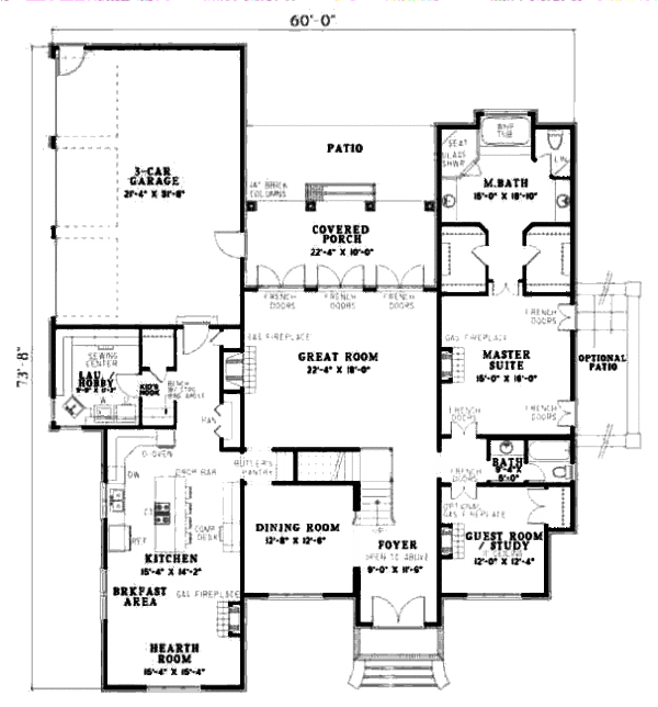 European Floor Plan - Main Floor Plan #17-2305