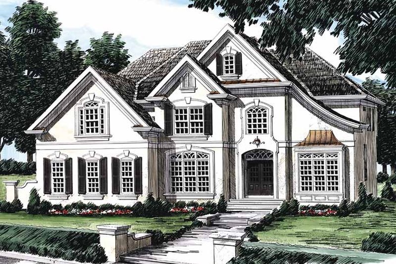 Home Plan - Exterior - Front Elevation 6 for Mediterranean House Plan #927-152 - 5 bed, 4.5 bath