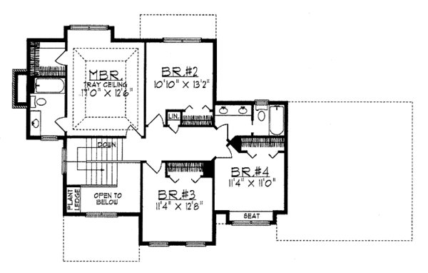 Home Plan - Colonial Floor Plan - Upper Floor Plan #70-1344
