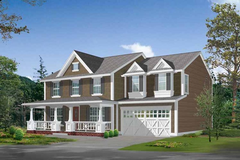 Architectural House Design - Craftsman Exterior - Front Elevation Plan #132-370