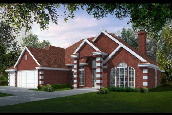 Exterior - Front Elevation for Traditional House Plan #65-370 - 4 bed, 3 bath