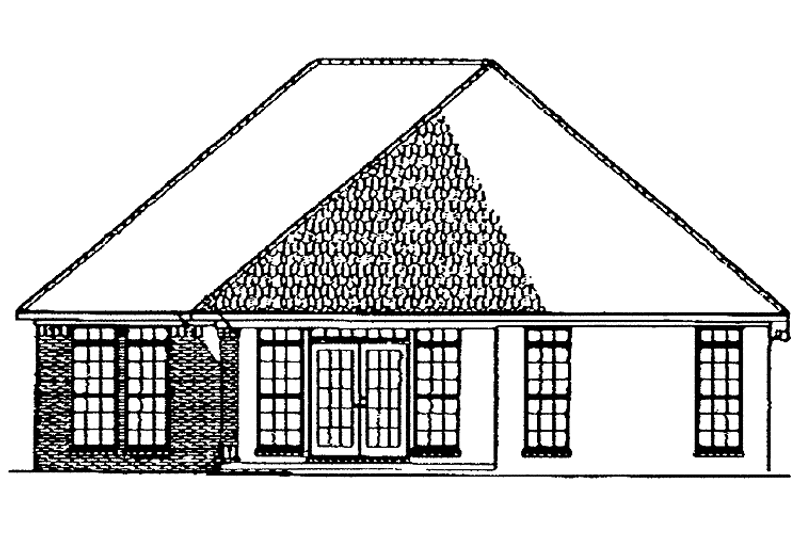Home Plan - Exterior - Rear Elevation for Country House Plan #17-2658 - 2 bed, 2 bath