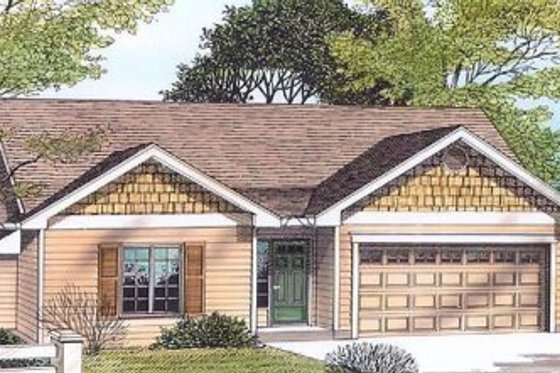 Exterior - Front Elevation for Traditional House Plan #53-103 - 3 bed, 2 bath