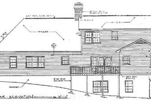 Exterior - Rear Elevation for Country House Plan #10-212 - 3 bed, 2.5 bath