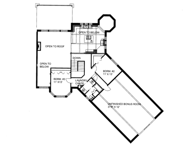 Architectural House Design - Contemporary Floor Plan - Upper Floor Plan #117-844
