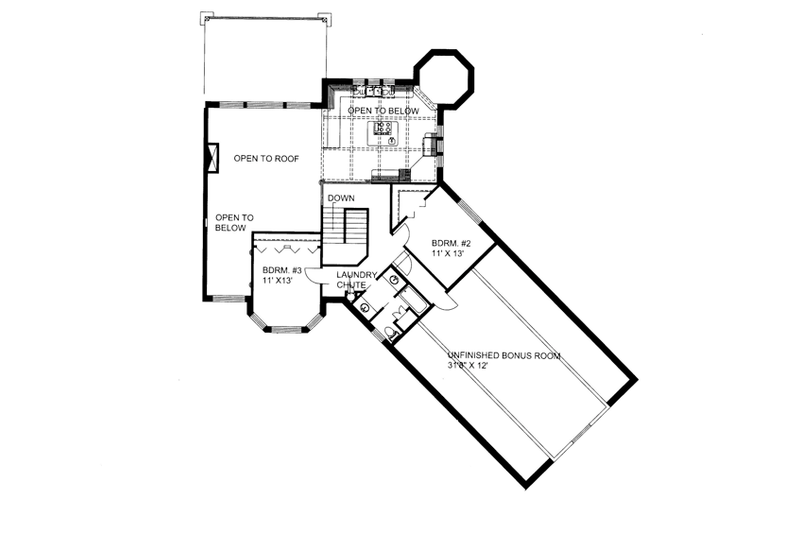 Architectural House Design - Floor Plan - Upper Floor for Contemporary House Plan #117-844 - 4 bed, 3.5 bath