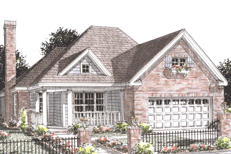 House Design - Traditional Exterior - Front Elevation Plan #20-1594