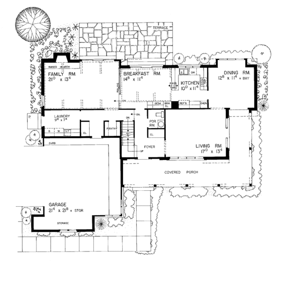 Home Plan - Tudor Floor Plan - Main Floor Plan #72-789