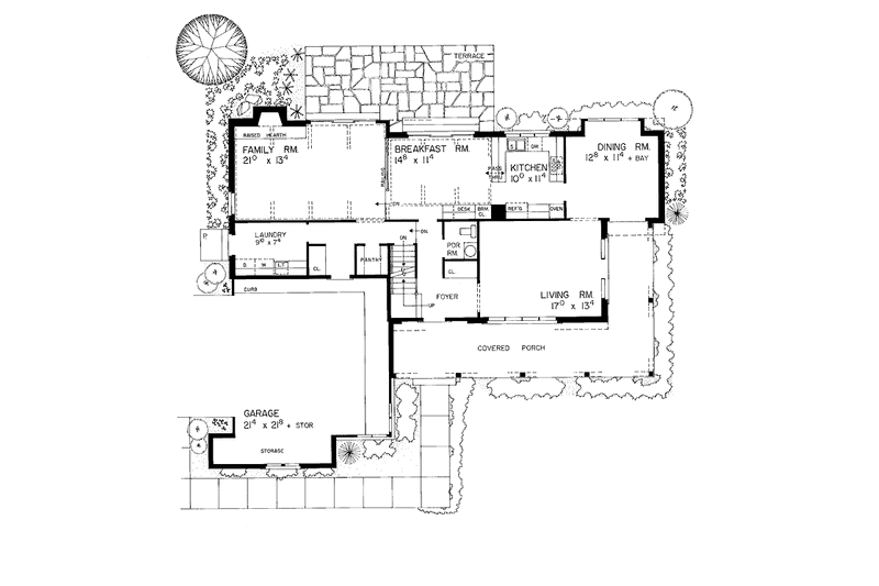 Home Plan - Floor Plan - Main Floor for Tudor House Plan #72-789 - 4 bed, 2.5 bath