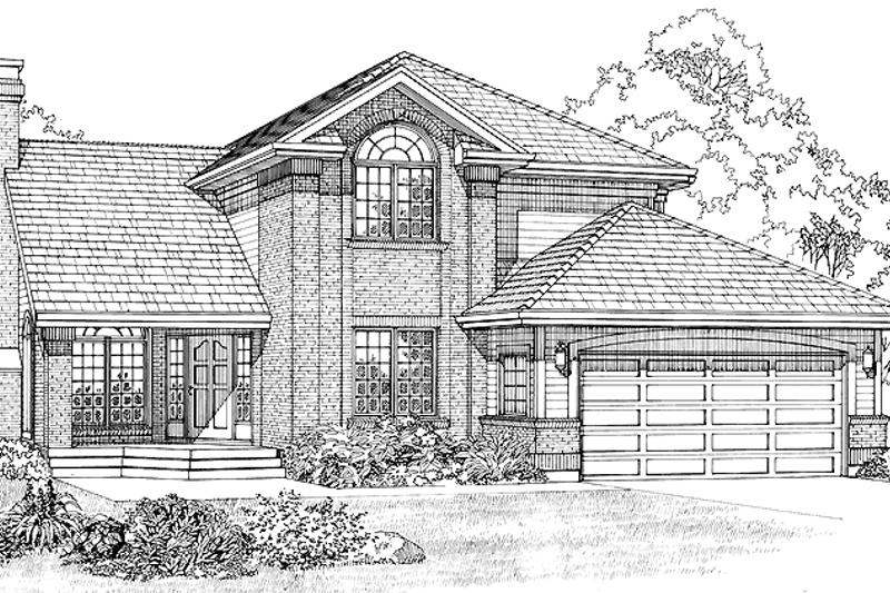 House Blueprint - Traditional Exterior - Front Elevation Plan #47-838