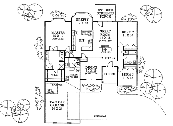Architectural House Design - Traditional Floor Plan - Main Floor Plan #1053-22