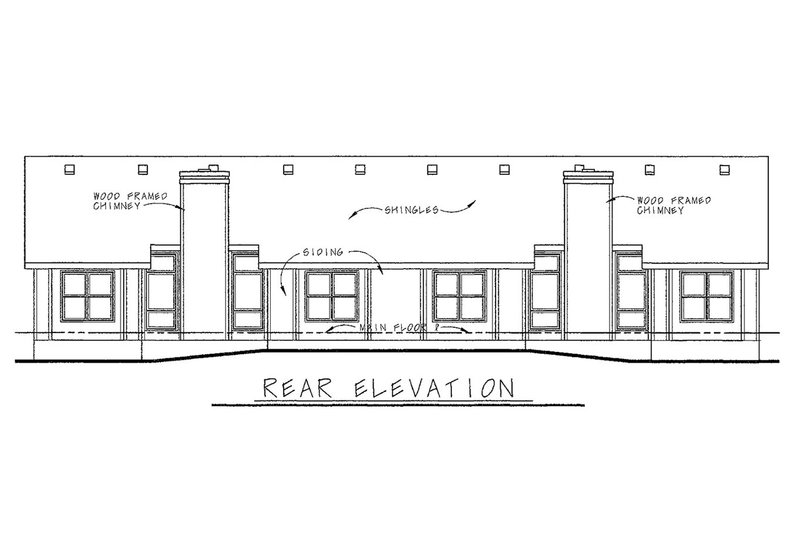 Home Plan - Exterior - Rear Elevation for Traditional House Plan #20-392 - 2 bed, 2 bath