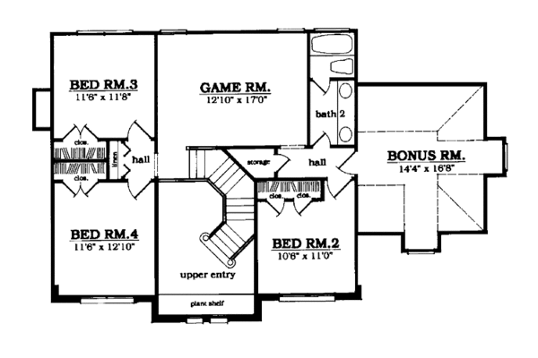 House Plan Design - Classical Floor Plan - Upper Floor Plan #42-623