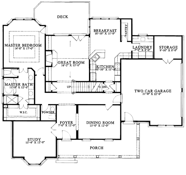 Architectural House Design - Country Floor Plan - Main Floor Plan #429-94