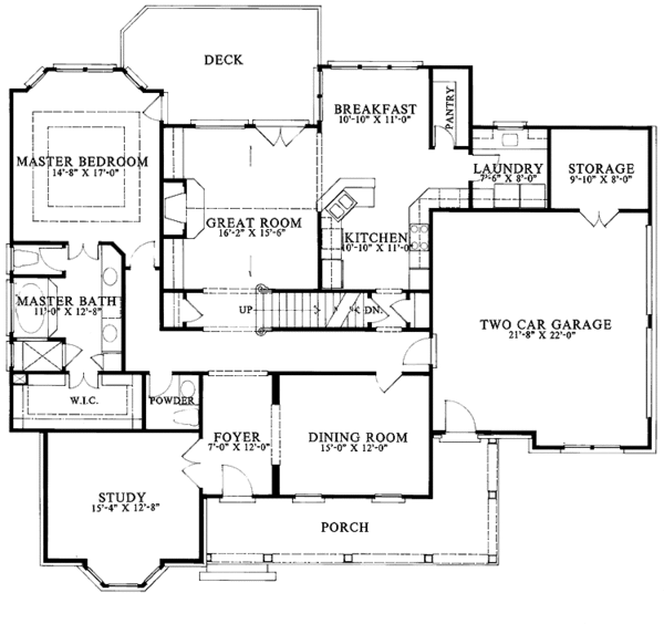 House Plan Design - Country Floor Plan - Main Floor Plan #429-94