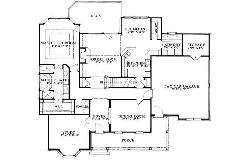 Dream House Plan - Floor Plan - Main Floor for Country House Plan #429-94 - 4 bed, 3.5 bath