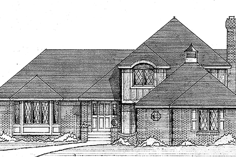 Home Plan - Tudor Exterior - Front Elevation Plan #51-758