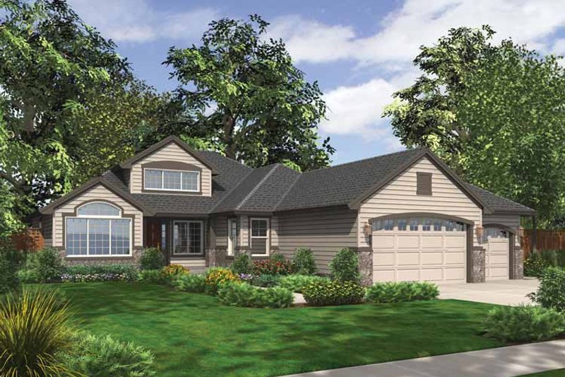 Home Plan - Exterior - Front Elevation 3 for Traditional House Plan #132-536 - 3 bed, 2 bath