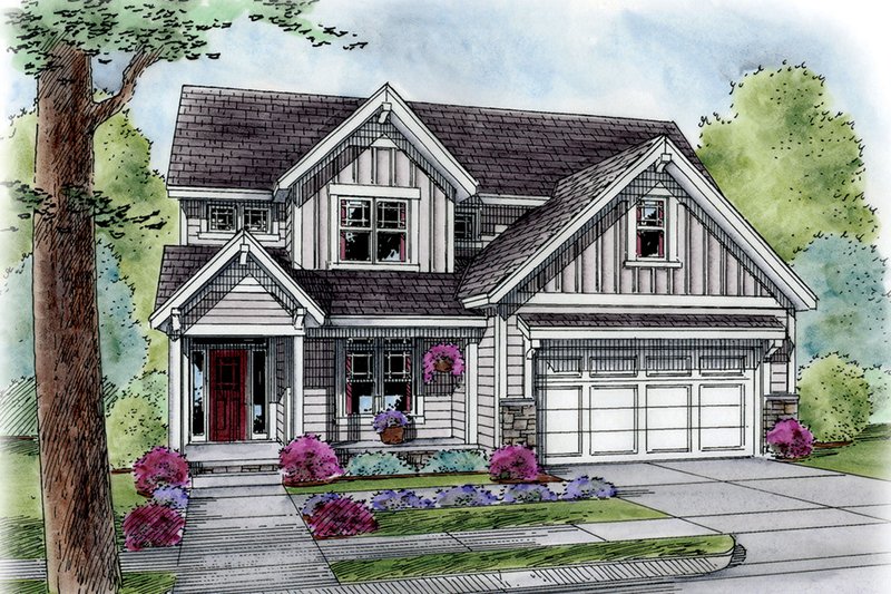 Architectural House Design - Country Exterior - Front Elevation Plan #20-2293