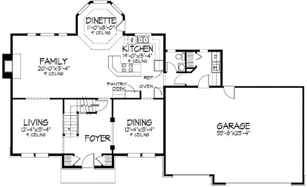 Home Plan - Colonial Floor Plan - Main Floor Plan #51-871