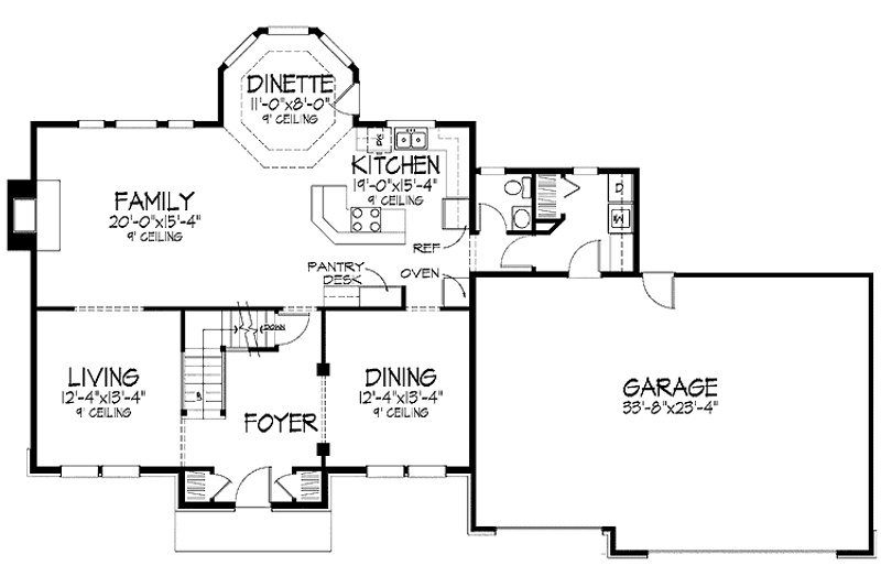 Home Plan - Floor Plan - Main Floor for Colonial House Plan #51-871 - 4 bed, 2.5 bath