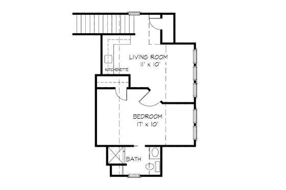 Floor Plan - Upper Floor for Country House Plan #410-3577 - 1 bed, 1 bath