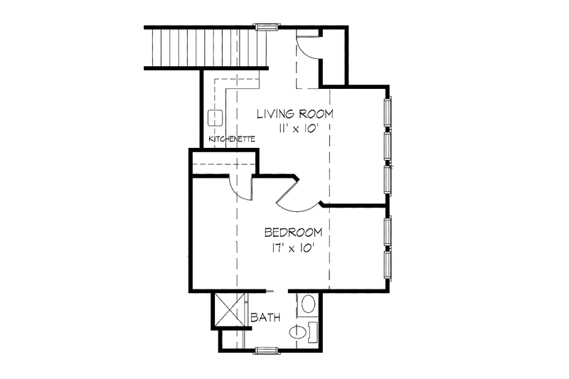 Dream House Plan - Floor Plan - Upper Floor for Country House Plan #410-3577 - 1 bed, 1 bath