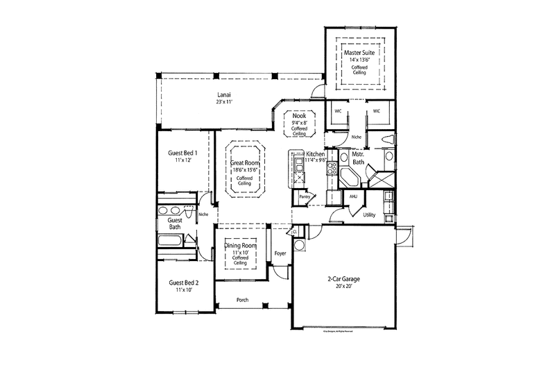 Dream House Plan - Floor Plan - Main Floor for Farmhouse House Plan #938-2 - 3 bed, 2 bath