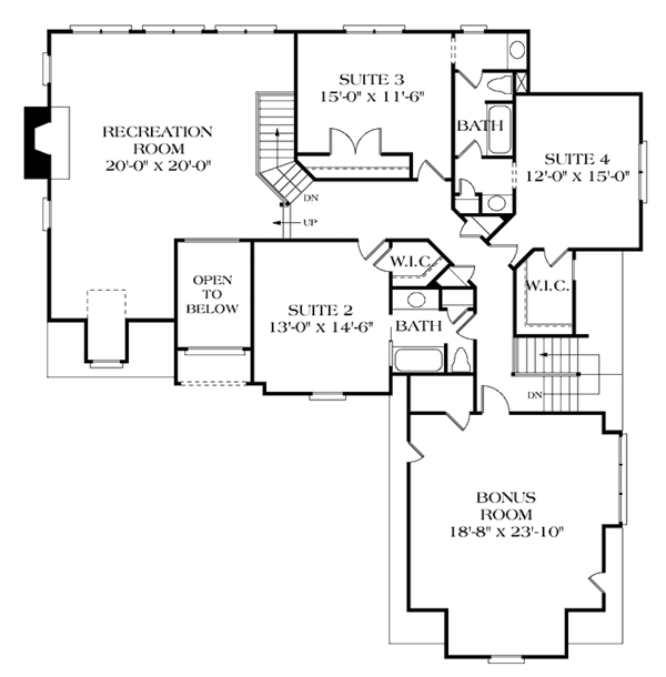 Dream House Plan - Traditional Floor Plan - Upper Floor Plan #453-171