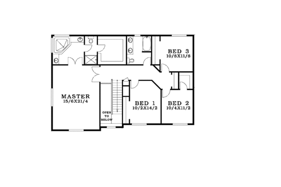 Floor Plan - Upper Floor for Craftsman House Plan #943-28 - 4 bed, 2.5 bath